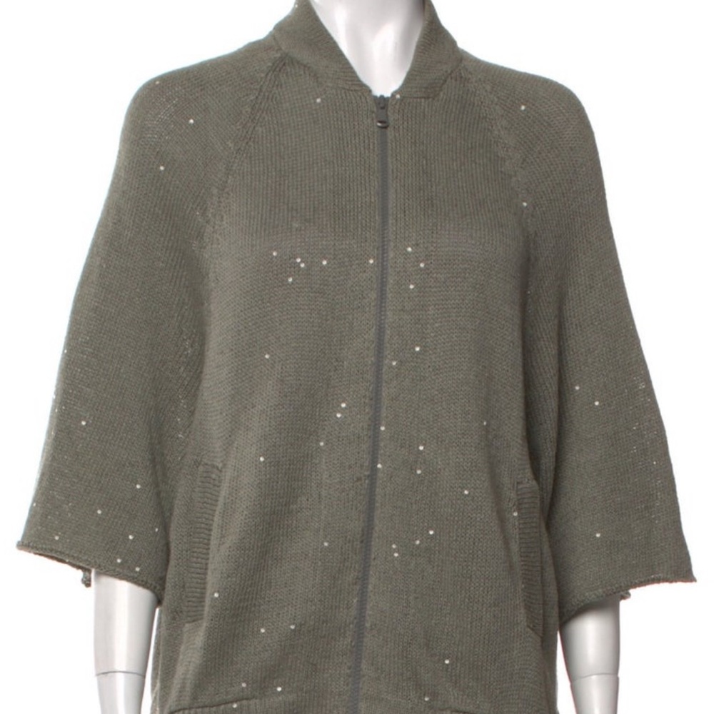 ☀️Brunello Cucinelli Knit Sequin Sweater mid-sleeve knit cardigan